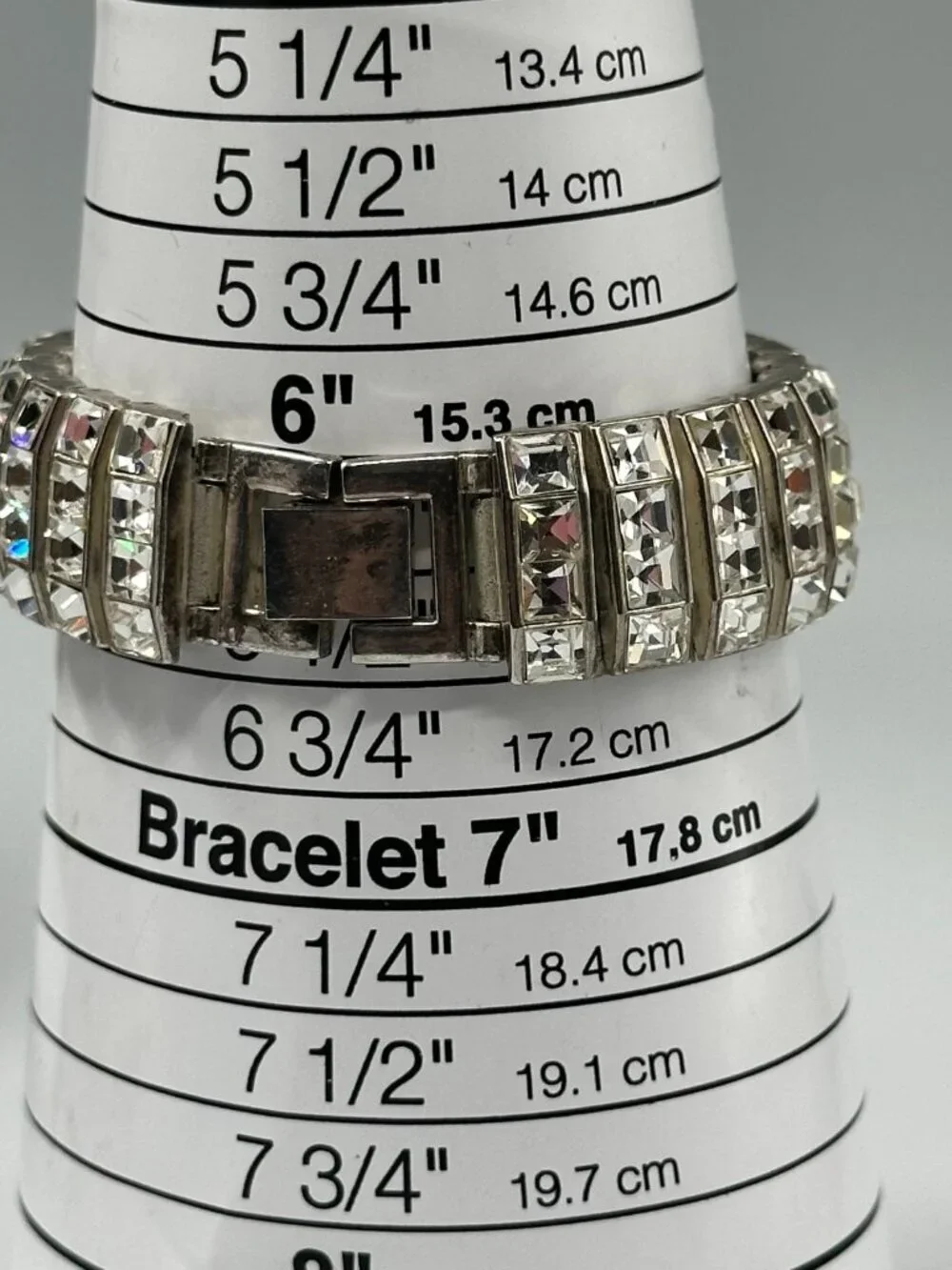 Geneva Elite Rhinestone Watch Women Silver Tone White Dial New Battery 6.75